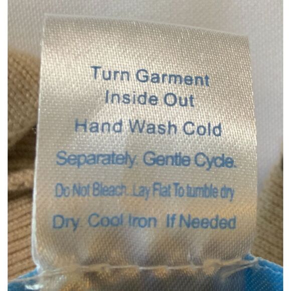 K. Jordan Brown Cream V Neck Long Sleeve Sweater Dress Size Medium - Picture 12 of 12